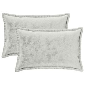 vidaXL Prevleka za blazino 2 pcs HOUTEN Svetlo siva 50 x 80 cm Flanel