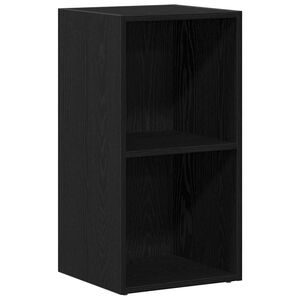 vidaXL LP &scaron;katla za shranjevanje črni hrast 71x34x36 cm inženirski les