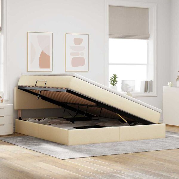 vidaXL Postelja z dodatnim prostorom za shranjevanje in LED osvetlitvijo