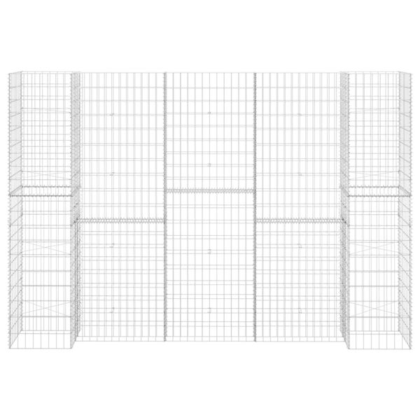 vidaXL Korito za rastline gabion H-oblike jeklo 260x40x200 cm