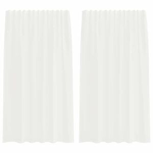 vidaXL Voile zavese z rod žepi 2 kosa bela