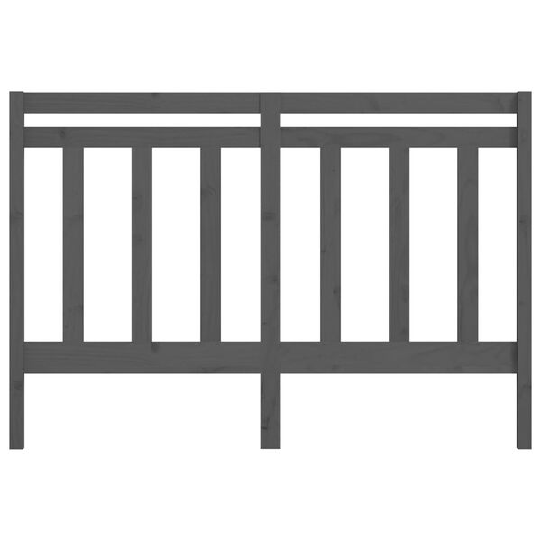 vidaXL Posteljno vzglavje sivo 126x4x100 cm trdna borovina