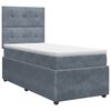 vidaXL Postelja boxspring z vzmetnico Temno siva 90 x 190 cm Žamet