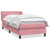 vidaXL Box Spring postelja z vzmetnico Pink 100x220 cm Velvet
