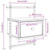 vidaXL Stenska nočna omarica sonoma hrast 35x30x51 cm inženirski les