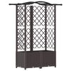 vidaXL Dvignjeno leži&scaron;če s trellisom in streho Rjava 122 x 40 x 138 cm