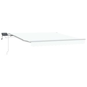 vidaXL Vlečna tenda Bela 350 x 250 cm Tkanina in aluminij