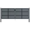vidaXL Vrtna vrata antracit 400x125 cm jeklo
