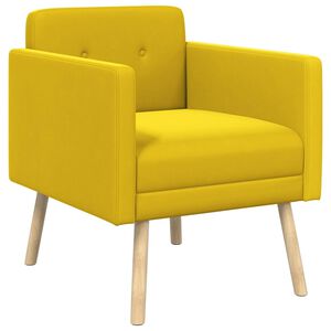 vidaXL Fotelj Rumena Žamet