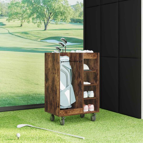 vidaXL Golf omara s kolesom Enobarvno Dimljeni oreh 65 x 45 x 98 cm