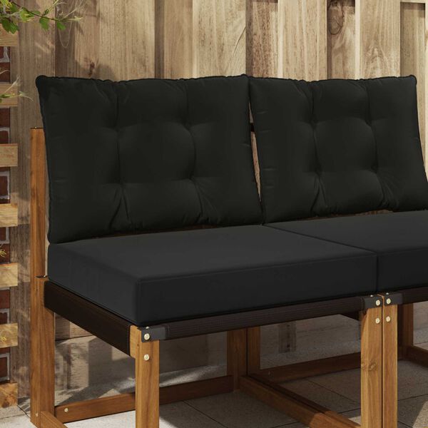 vidaXL Zunanja blazina za kavč 2 pcs Črna Poliester