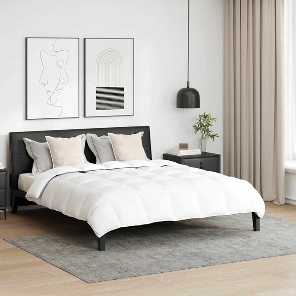 vidaXL Zimska posteljnina z blazino 3 pcs Bela Perje