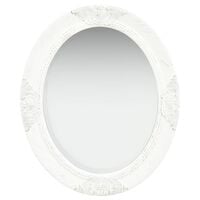 vidaXL Stensko ogledalo v baročnem stilu 50x60 cm belo