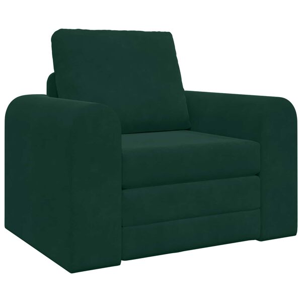 vidaXL Sofa postelja Temno zelena 98 x 71 x 83 cm Žamet