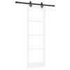 vidaXL Drsna vrata Bela 73,5 x 211 cm Trden borov les in steklo