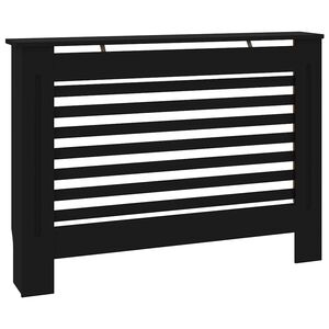 vidaXL Pokrov za radiator črn 112x19x81,5 cm mediapan