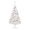 vidaXL Umetna osvetljena novoletna jelka z bunkicami bela 210 cm PVC