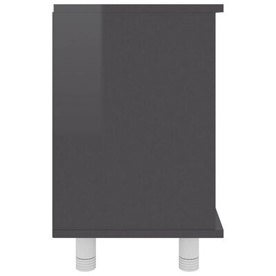 vidaXL Kopalniška omarica visok sijaj siva 60x32x53,5 cm iverna plošča