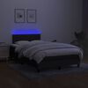 vidaXL Box spring postelja z vzmetnico LED črna 120x190 cm blago