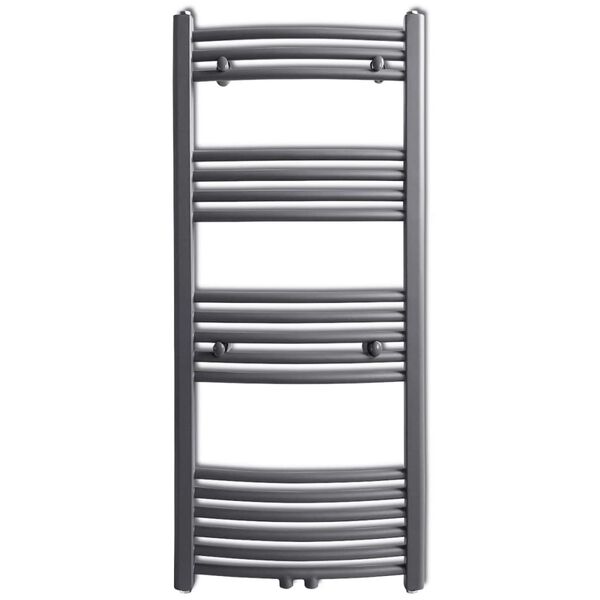 vidaXL Kopalniški radiator z ukrivljenimi cevmi 500x1160 mm siv