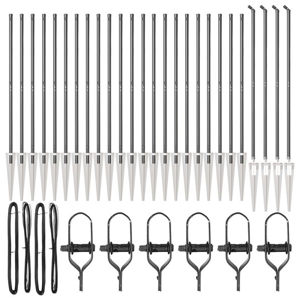 vidaXL Steber ograje. Drugo 26 pcs Siva 3,2 x 3,2 x 140 cm Jeklo