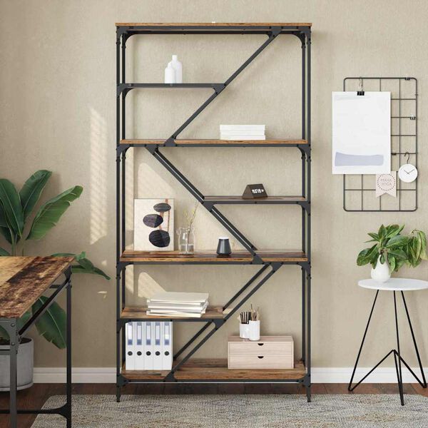 vidaXL Knjižna polica Star les 91 x 36 x 176 cm Konstruiran les