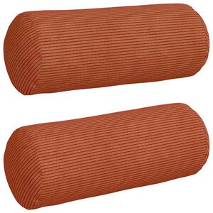 vidaXL Blazine 2 pcs Rdeče oranžna &Oslash; 15 x 40 cm Žametna tkanina