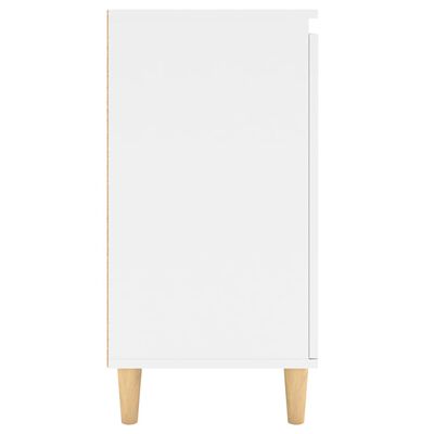 vidaXL Komoda z lesenimi nogami bela 60x35x70 cm iverna plošča