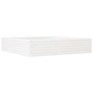 vidaXL Vrtno cvetlično korito belo 110x110x23 cm trdna borovina