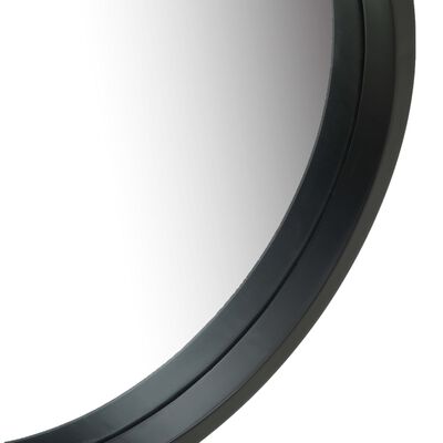 vidaXL Stensko ogledalo s pasom 40 cm črno