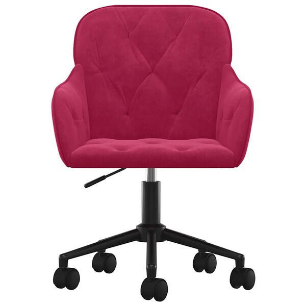 vidaXL Vrtljivi jedilni stoli 2 kosa vinsko rdeč žamet