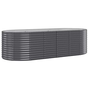 vidaXL Visoka greda iz cinkanega jekla 249x100x68 cm antracit