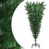 vidaXL Obrnjena umetna novoletna jelka s stojalom zelena 120 cm