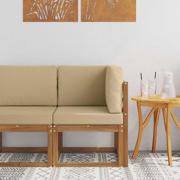 vidaXL Zunanja kotna sedežna garnitura Masiven les akacije