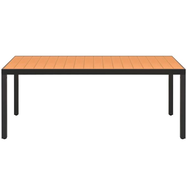 vidaXL Vrtna jedilna garnitura 7-delna PVC ratan črne in rjave barve