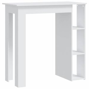 vidaXL Barska miza s polico bela 102x50x103,5 cm iverna plo&scaron;ča