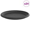 vidaXL Krožni cvetlični pladenj 24 pcs Črna &Oslash; 27 x 2,5 cm Plastika