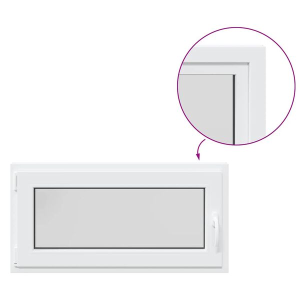 vidaXL Kletno okno "RISOR" 100x50 cm vrtljivo-nagibno DIN levo belo