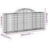 vidaXL Obokane gabion košare 7 kosov 200x30x80/100 cm cinkano železo