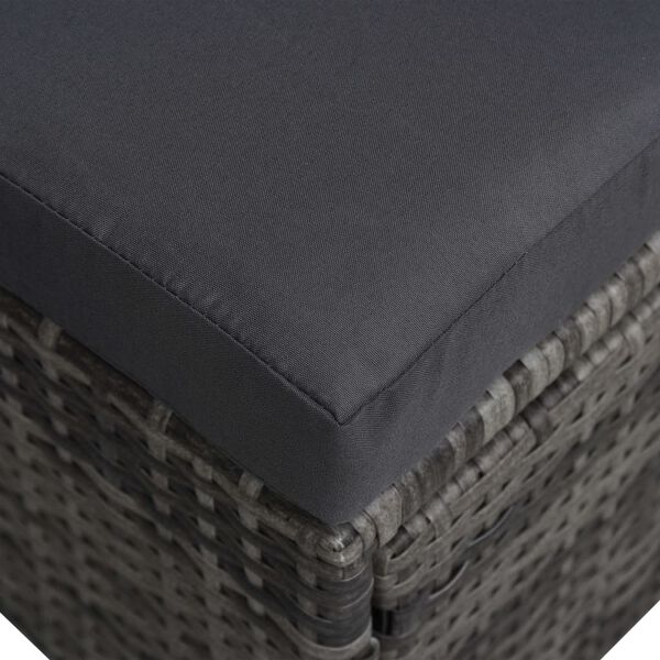 vidaXL Vrtna sedežna garnitura s streho 9-delna poli ratan antracitna