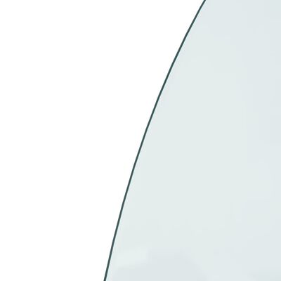 vidaXL Steklena plošča za kamin polkrožna 800x600 mm