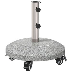 vidaXL Osnova za dežnik iz granita s kolesi za palice premera 4-5 cm