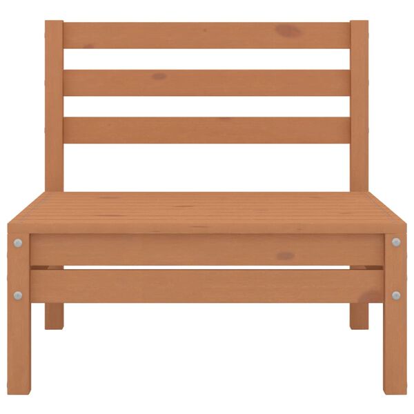 vidaXL Vrtna sedežna garnitura 3-delna medeno rjava trdna borovina