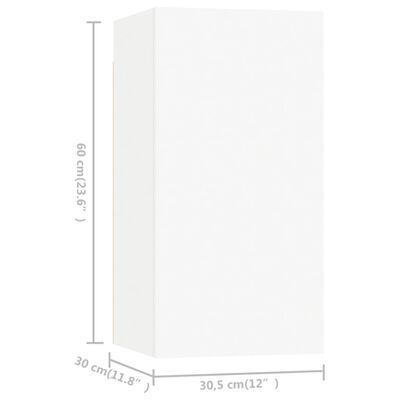 vidaXL TV omarice 7 kosov bele 30,5x30x60 cm iverna plošča