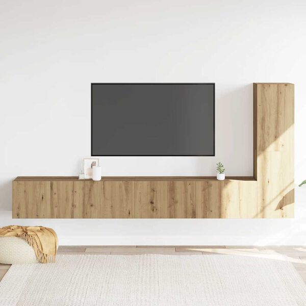 vidaXL 3 kosi stenske TV omarice Artisan Oak Engineered Wood
