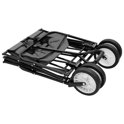 vidaXL Zložljiv ročni voziček jeklen siv