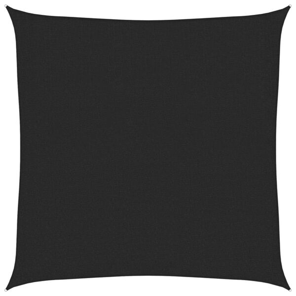 vidaXL Senčno jadro 160 g/m² črno 3x3 m HDPE