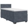 vidaXL Postelja boxspring z vzmetnico Temno siva 80 x 200 cm Žamet