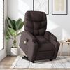 vidaXL Masažni naslanjač s funkcijo vstajanja temno rjavo blago