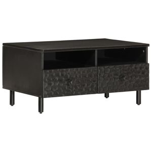 vidaXL Klubska mizica črna 80x54x40 cm trden mangov les
